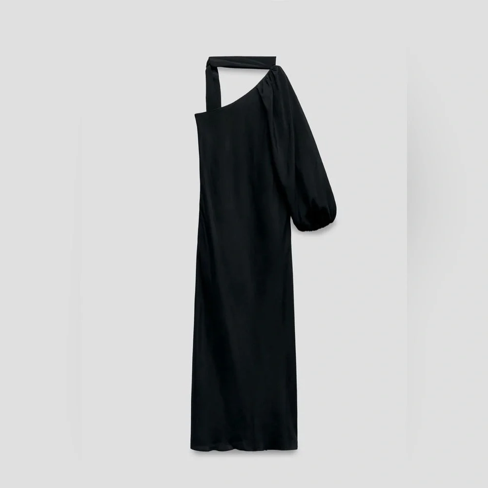ZARA STUDIO One Shoulder Limited Edition MIDI Dress XS TAGS ATTACHED COCKTAIL - Picture 11 of 15